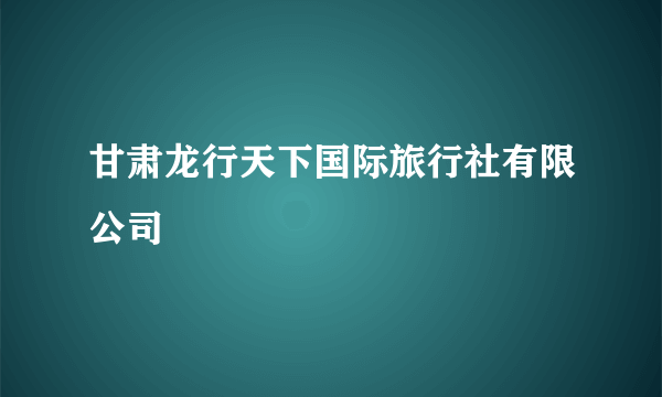 甘肃龙行天下国际旅行社有限公司