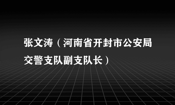 张文涛（河南省开封市公安局交警支队副支队长）