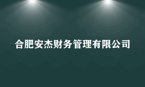 合肥安杰财务管理有限公司