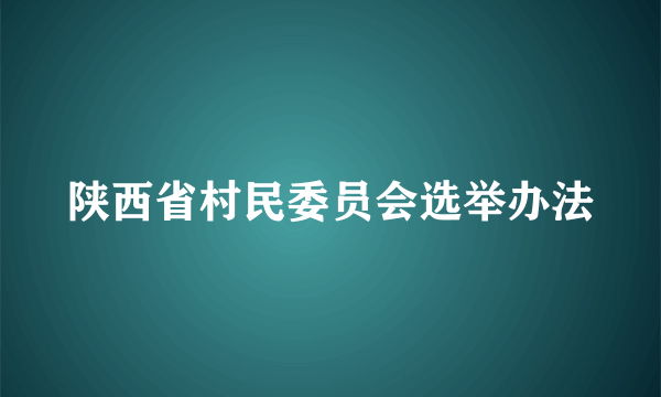 陕西省村民委员会选举办法