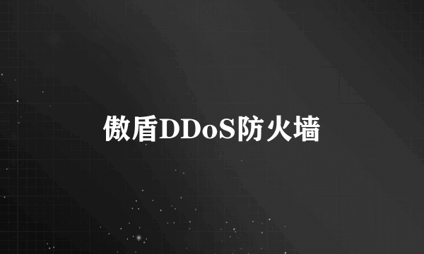 傲盾DDoS防火墙