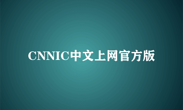 CNNIC中文上网官方版