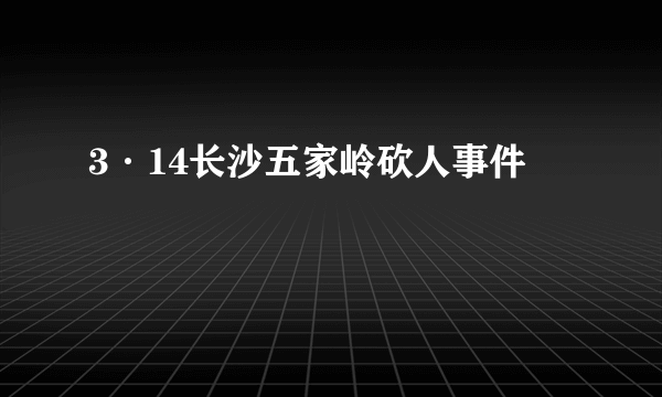 3·14长沙五家岭砍人事件