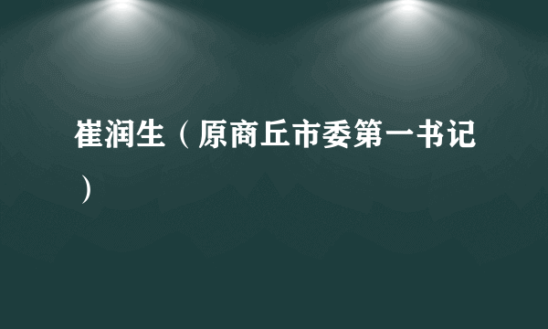 崔润生（原商丘市委第一书记）