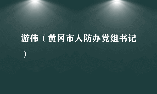 游伟（黄冈市人防办党组书记）