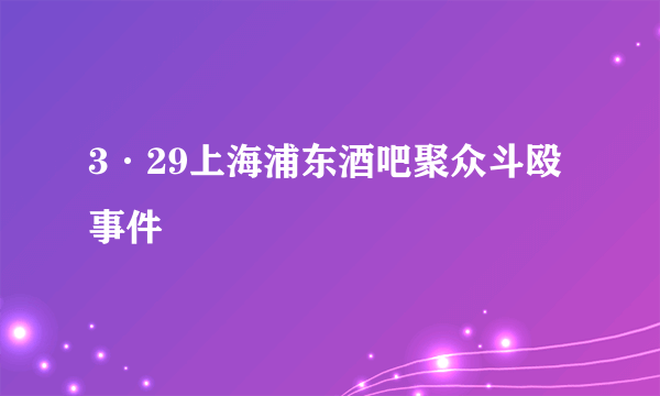 3·29上海浦东酒吧聚众斗殴事件