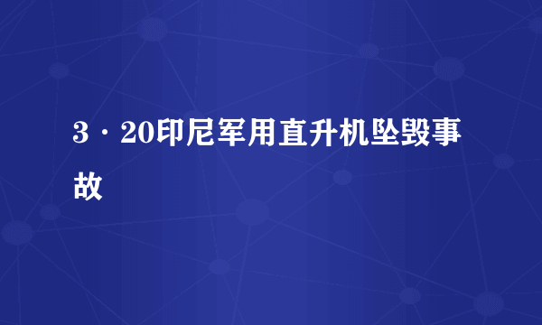 3·20印尼军用直升机坠毁事故