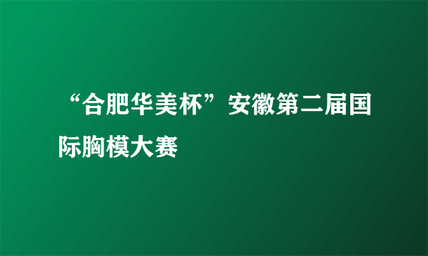 “合肥华美杯”安徽第二届国际胸模大赛