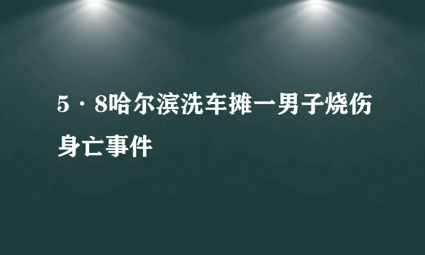 5·8哈尔滨洗车摊一男子烧伤身亡事件