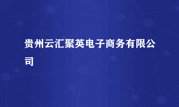 贵州云汇聚英电子商务有限公司