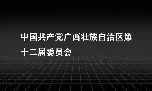 中国共产党广西壮族自治区第十二届委员会