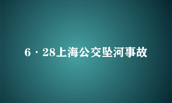 6·28上海公交坠河事故