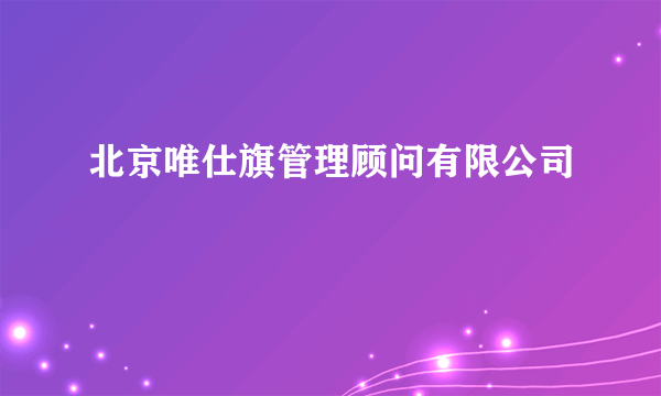 北京唯仕旗管理顾问有限公司