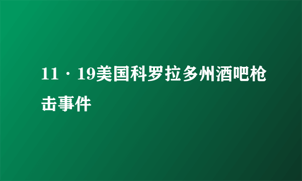 11·19美国科罗拉多州酒吧枪击事件