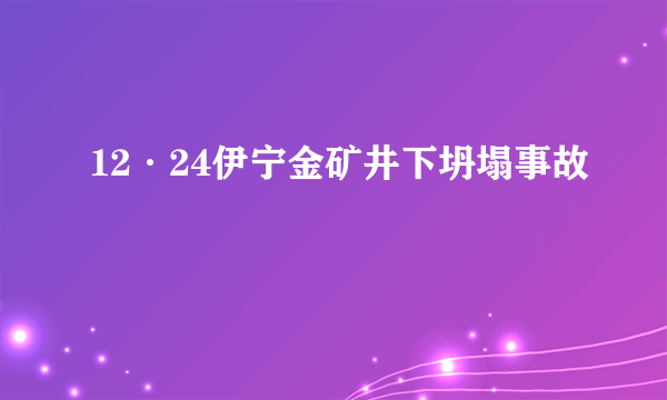 12·24伊宁金矿井下坍塌事故