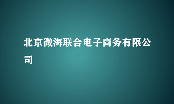 北京微海联合电子商务有限公司