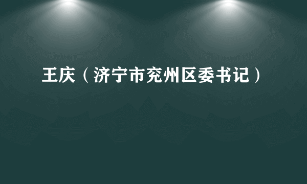 王庆（济宁市兖州区委书记）