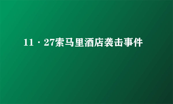 11·27索马里酒店袭击事件