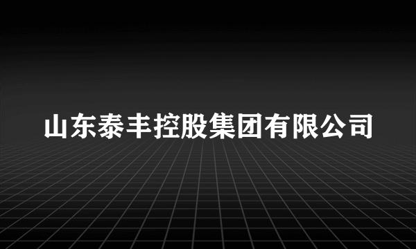 山东泰丰控股集团有限公司