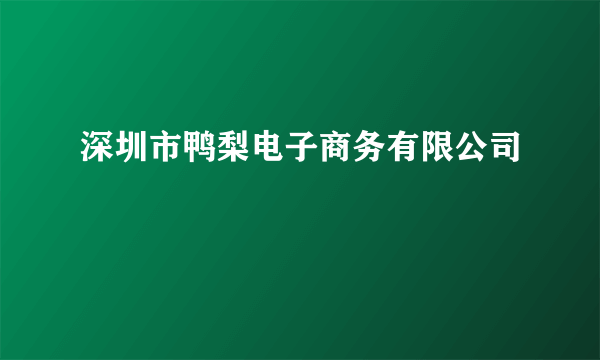 深圳市鸭梨电子商务有限公司