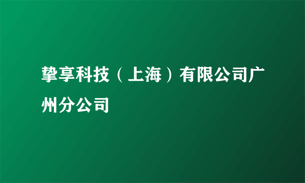 挚享科技（上海）有限公司广州分公司