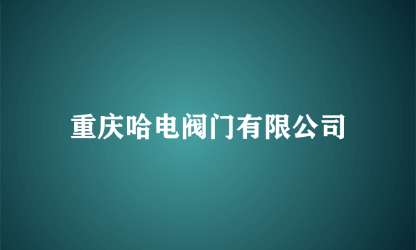 重庆哈电阀门有限公司