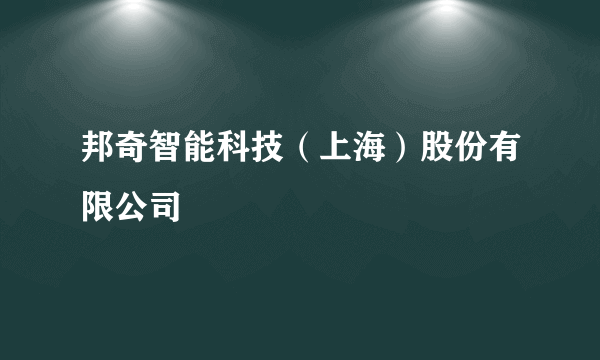 邦奇智能科技（上海）股份有限公司