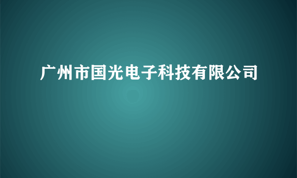 广州市国光电子科技有限公司