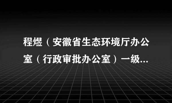 程煜（安徽省生态环境厅办公室（行政审批办公室）一级调研员）