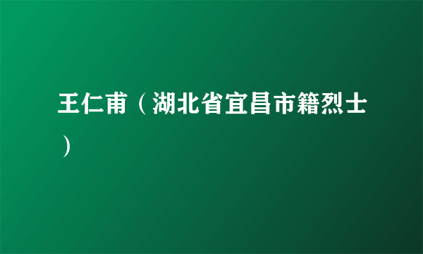 王仁甫（湖北省宜昌市籍烈士）