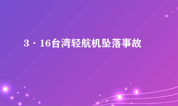 3·16台湾轻航机坠落事故