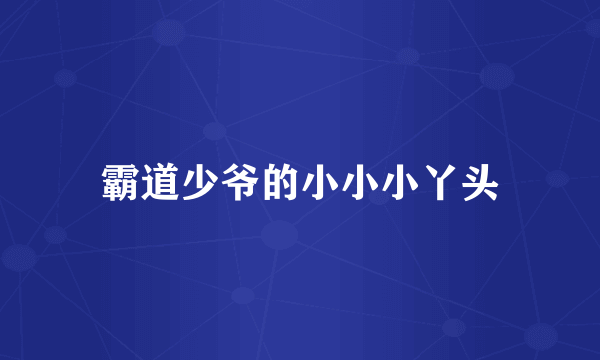 霸道少爷的小小小丫头