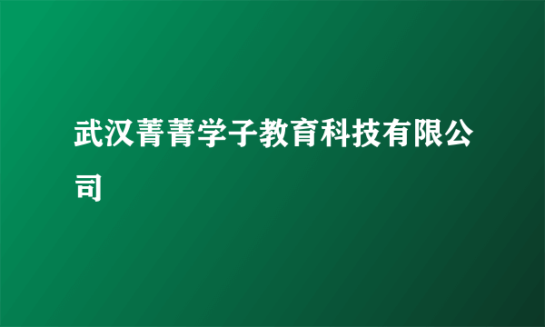 武汉菁菁学子教育科技有限公司