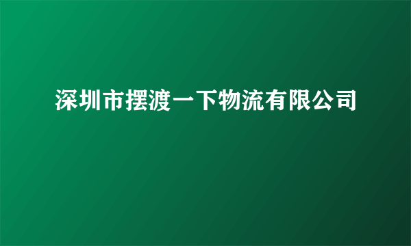 深圳市摆渡一下物流有限公司