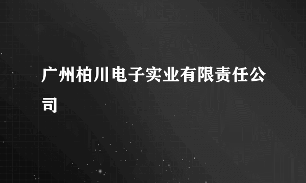 广州柏川电子实业有限责任公司