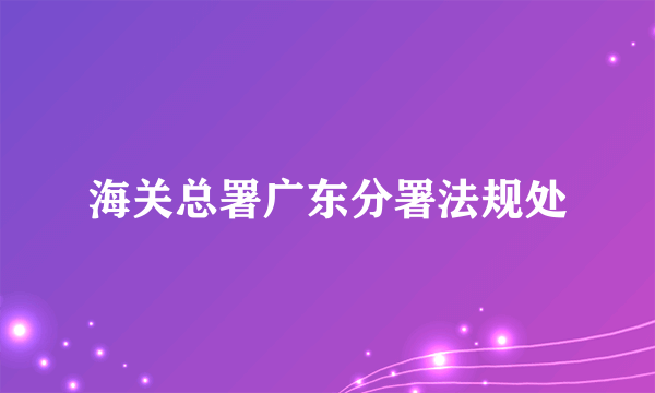 海关总署广东分署法规处