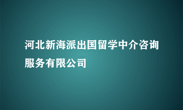 河北新海派出国留学中介咨询服务有限公司