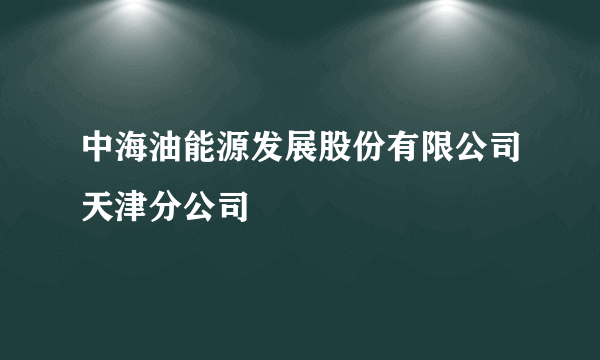 中海油能源发展股份有限公司天津分公司