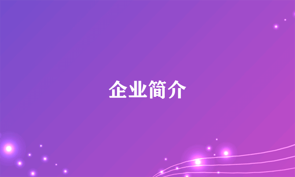 企业简介