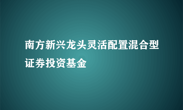 南方新兴龙头灵活配置混合型证券投资基金