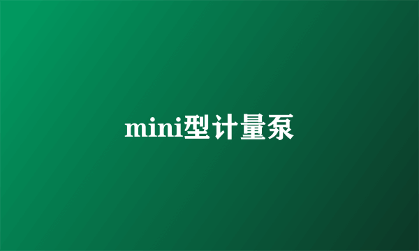 mini型计量泵