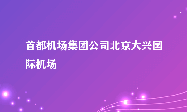 首都机场集团公司北京大兴国际机场