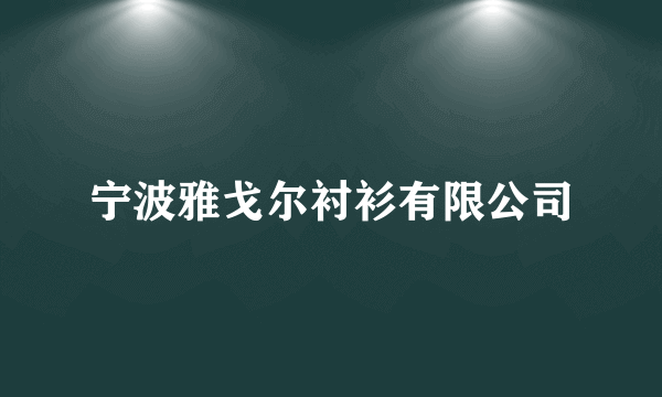 宁波雅戈尔衬衫有限公司