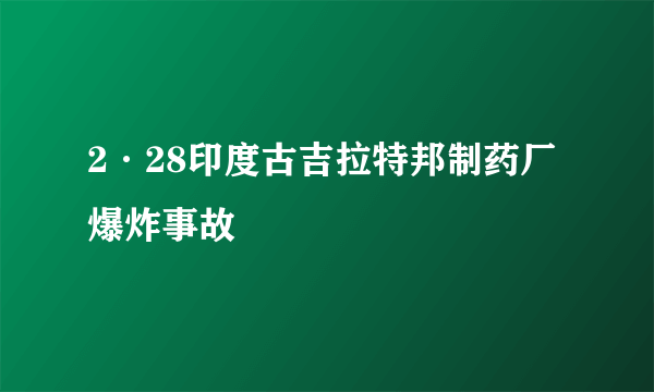 2·28印度古吉拉特邦制药厂爆炸事故