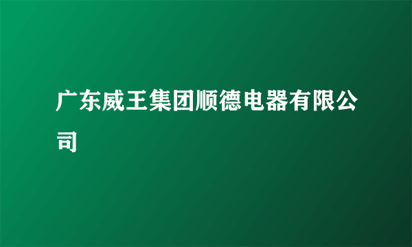 广东威王集团顺德电器有限公司