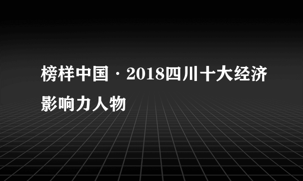 榜样中国·2018四川十大经济影响力人物