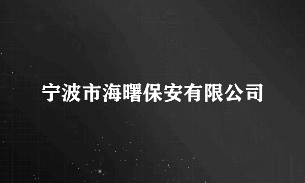 宁波市海曙保安有限公司