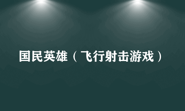 国民英雄（飞行射击游戏）