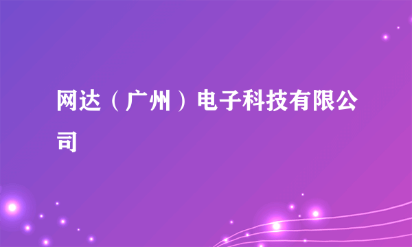 网达（广州）电子科技有限公司