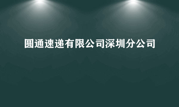 圆通速递有限公司深圳分公司